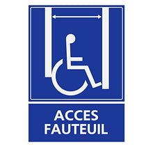 Panneau Rigide Handicapé - Personne à mobilité réduite Ascenseur accès Fauteuil 12x16cm épaisseur 3mm
