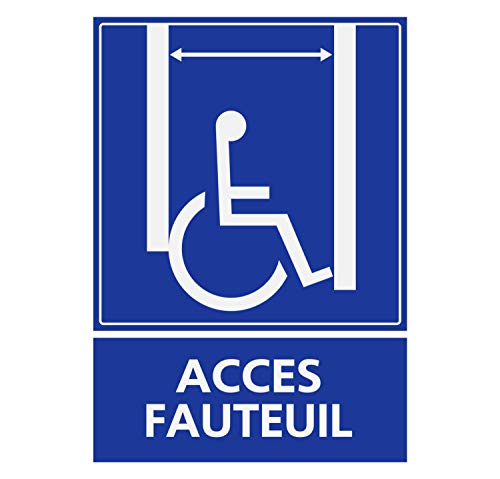 Panneau Rigide Handicapé - Personne à mobilité réduite Ascenseur accès Fauteuil 9x12cm épaisseur 3mm
