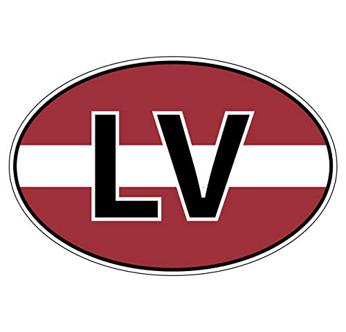 Supstick Autocollant Stickers Automobile Lettonie 20x13cm
