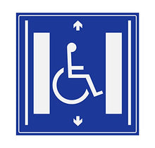 Panneau Rigide Handicapé - Personne à mobilité réduite Ascenseur adapté 20x20cm épaisseur 3mm
