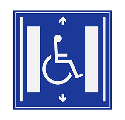 Panneau Rigide Handicapé - Personne à mobilité réduite Ascenseur adapté 15x15cm épaisseur 3mm