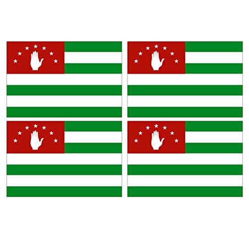 Supstick Lot de 4 Autocollants Stickers Drapeau de Pays Nation Abkhazie Format 6x4cm