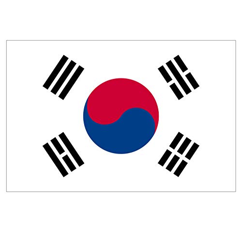 Supstick Lot de 8 Autocollants Stickers Drapeau de Pays Nation corée du sud Format 3x2cm
