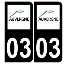 Supstick 2 Stickers Autocollants Plaques Immatriculation Auto Dept 03 Auvergne Noir Angles Arrondis