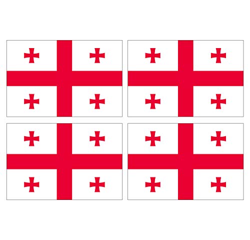 Supstick Lot de 4 Autocollants Stickers Drapeau de Pays Nation géorgie Format 6x4cm