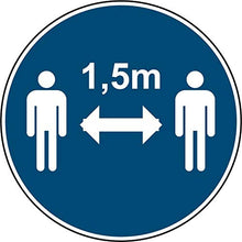 Lot de 5 Panneaux de signalétique - 1,5m de distance- format 20x20cm couleur bleu marine