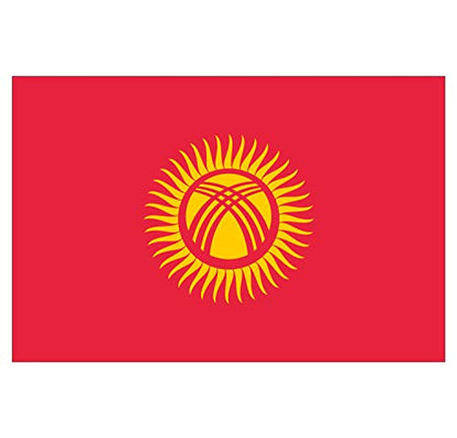 Panneau Rigide Format 18x12cm Drapeau de Pays Nation Kirghizistan épaisseur 3mm