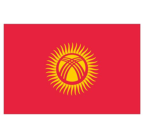 Supstick Lot de 8 Autocollants Stickers Drapeau de Pays Nation Kirghizistan Format 3x2cm