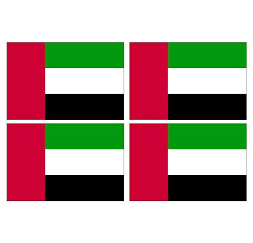 Supstick Lot de 4 Autocollants Stickers Drapeau de Pays Nation émirats-Arabes-Unis Format 12x8cm