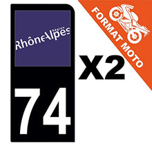 Supstick 2 Stickers Autocollants Plaques Immatriculation Moto Dept 74 Rhône Alpes Noir 1 Angle Arrondi
