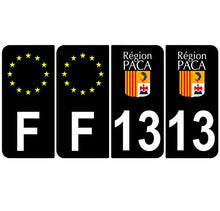 Supstick 4 Stickers Autocollants Plaques Immatriculation Auto Dept 13 Paca Noir Angles Arrondis