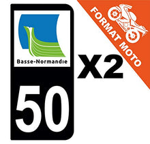 Supstick 2 Stickers Autocollants Plaques Immatriculation Moto Dept 50 Basse Normandie Noir 2 Angles Arrondis