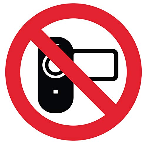 Autocollant Stickers Interdit de Filmer Diamètre 10x10cm