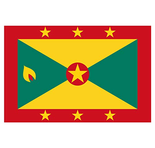 Supstick Lot de 8 Autocollants Stickers Drapeau de Pays Nation Grenade Format 3x2cm
