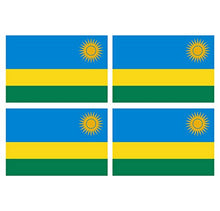 Supstick Lot de 4 Autocollants Stickers Drapeau de Pays Nation Rwanda Format 6x4cm