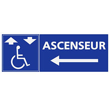 Supstick Autocollants Stickers Handicapé - Personne à mobilité réduite Ascenseur handicapé flèche Gauche Format rectangulaire 12x4cm