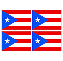 Lot de 4 Autocollants Stickers Drapeau de Pays Nation Puerto-Rico Format 12x8cm