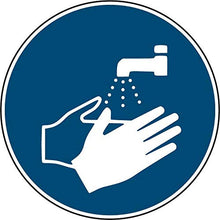 Lot de 5 Autocollants stickers signalétique - lavage de mains format 25x25cm couleur bleu marine