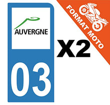 Supstick 2 Stickers Autocollants Plaques Immatriculation Moto Dept 03 Auvergne Bleu Clair 1 Angle Arrondi