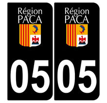 Supstick 2 Stickers Autocollants Plaques Immatriculation Auto Dept 05 Paca Noir Angles Arrondis