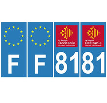 Supstick 4 Stickers Autocollants Plaques Immatriculation Auto Dept 81 Occitanie Bleu Clair Angles Carrés