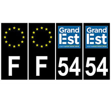 Supstick 4 Stickers Autocollants Plaques Immatriculation Auto Dept 54 Grand Est Noir Angles Carrés