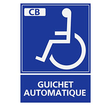Panneau RigideHandicapé - Personne à mobilité réduite guichet Automatique 15x20cm épaisseur 3mm