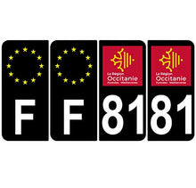 Supstick 4 Stickers Autocollants Plaques Immatriculation Auto Dept 81 Occitanie Noir Angles Arrondis
