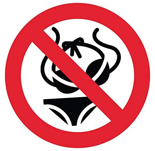 Autocollant Stickers Maillot Deux pièces Interdit Diamètre 5x5cm - supstick.fr