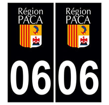 Supstick 2 Stickers Autocollants Plaques Immatriculation Auto Dept 06 Paca Noir Angles Carrés