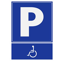 Supstick Autocollants Stickers Handicapé - Personne à mobilité réduite Parking handicapés 12x16cm