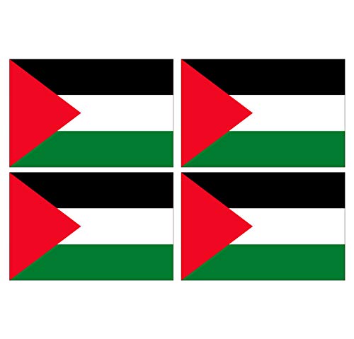Lot de 4 Autocollants Stickers Drapeau de Pays Nation Palestine Format 6x4cm