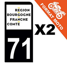 Supstick 2 Stickers Autocollants Plaques Immatriculation Moto Dept 71 Bourgogne Franche Comté Noir 1 Angle Arrondi