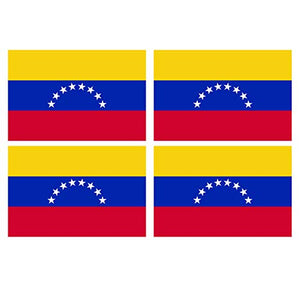 Supstick Lot de 4 Autocollants Stickers Drapeau de Pays Nation Venezuela Format 6x4cm