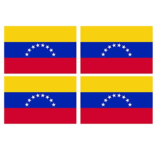 Supstick Lot de 4 Autocollants Stickers Drapeau de Pays Nation Venezuela Format 6x4cm