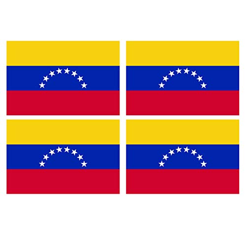 Supstick Lot de 4 Autocollants Stickers Drapeau de Pays Nation Venezuela Format 12x8cm