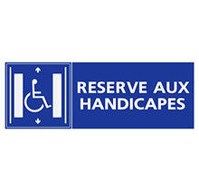 Supstick Autocollants Stickers Handicapé - Personne à mobilité réduite Ascenseur réservé aux handicapés Format rectangulaire 24x8cm