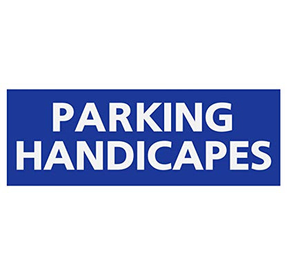 Panneau Rigide Handicapé - Personne à mobilité réduite Parking handicapés Format rectangulaire 24x8cm épaisseur 3mm