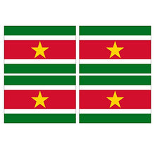 Supstick Lot de 4 Autocollants Stickers Drapeau de Pays Nation Suriname Format 12x8cm