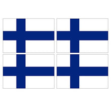 Supstick Lot de 4 Autocollants Stickers Drapeau de Pays Nation Finlande Format 12x8cm