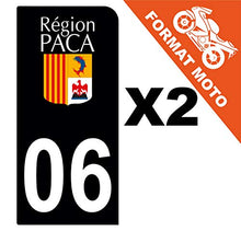 Supstick 2 Stickers Autocollants Plaques Immatriculation Moto Dept 06 Paca Noir 1 Angle Arrondi