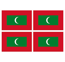 Supstick Lot de 4 Autocollants Stickers Drapeau de Pays Nation Maldive Format 12x8cm