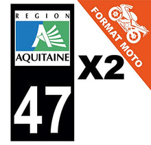 Supstick 2 Stickers Autocollants Plaques Immatriculation Moto Dept 47 Aquitaine Noir Angles Carrés
