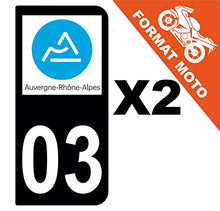 Supstick 2 Stickers Autocollants Plaques Immatriculation Moto Dept 03 Auvergne Rhône Alpes Noir 2 Angles Arrondis