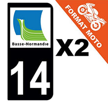Supstick 2 Stickers Autocollants Plaques Immatriculation Moto Dept 14 Basse Normandie Noir 2 Angles Arrondis