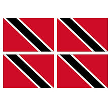Supstick Lot de 4 Autocollants Stickers Drapeau de Pays Nation Trinidad et Tobago Format 6x4cm