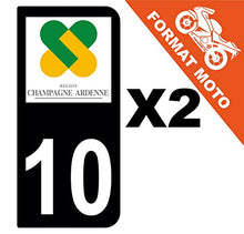 Supstick 2 Stickers Autocollants Plaques Immatriculation Moto Dept 10 Champagne Ardenne Noir 2 Angles Arrondis