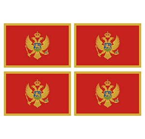 Supstick Lot de 4 Autocollants Stickers Drapeau de Pays Nation Montenegro Format 6x4cm