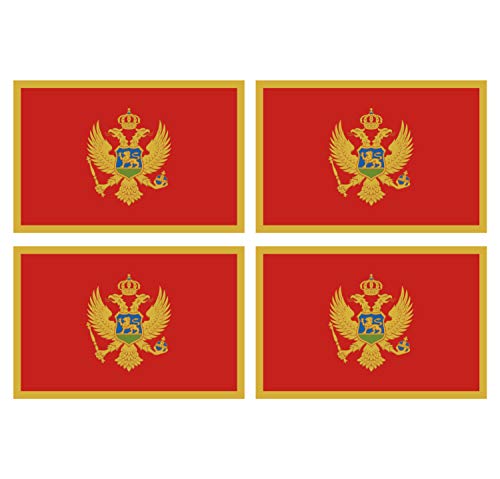 Supstick Lot de 4 Autocollants Stickers Drapeau de Pays Nation Montenegro Format 6x4cm