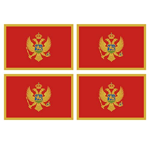 Supstick Lot de 4 Autocollants Stickers Drapeau de Pays Nation Montenegro Format 12x8cm